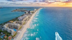 Top view of Cancun Hotel Zone